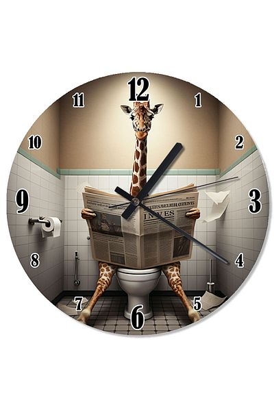ekart Elegant Giraffe Design Wall Clock in the Toilet