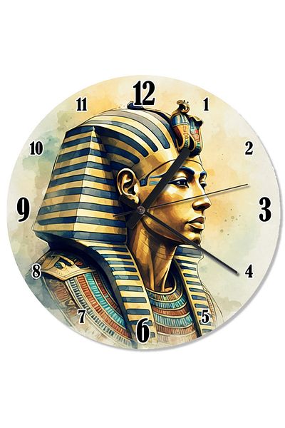 karizmart Pharaoh Statue Flowery Wall Clock