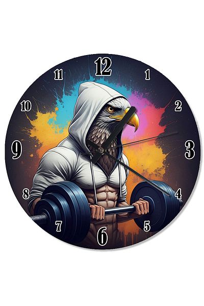 karizmart Halter Running Eagle Flowery Wall Clock