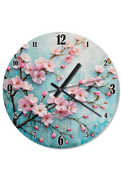 ekart Pink Cherry Blossoms Design Wall Clock