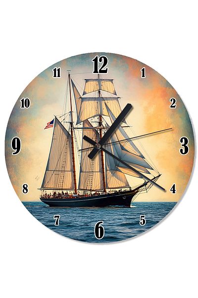 ekart Sailing Adventure in the Storm Retro Wall Clock