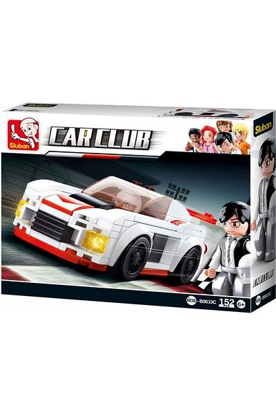 Sluban White Race Car - Car Club