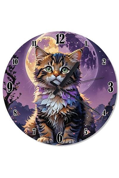 karizmart Colorful Cat Kitten Analog Wall Clock