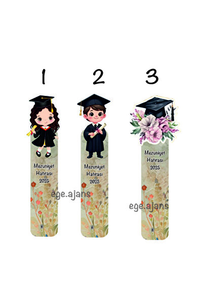 Ege ajans 10 adet ahşap mezuniyet kitap ayracı