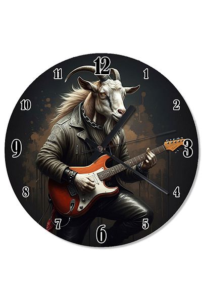 karizmart Goat Playing Guitar Special Design Wall Clock