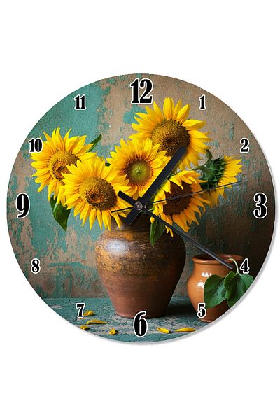 ekart Sunflower Vase Design Wall Clock