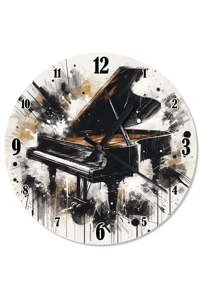 ekart Black Elegant Piano Pattern Wall Clock