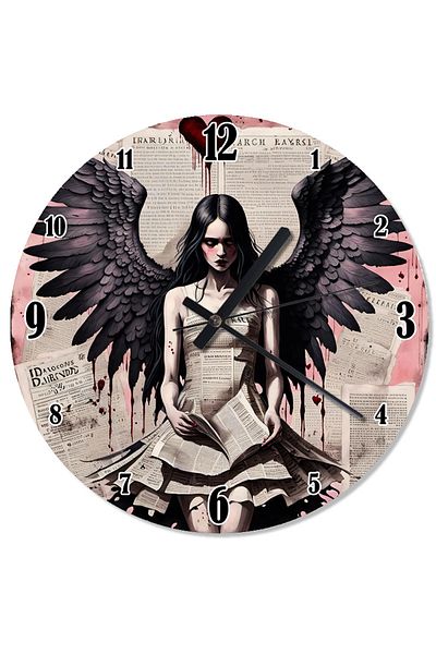 ekart Black Winged Woman Design Wall Clock