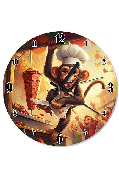 karizmart Rotary Master Chimpanzee Shaped Wall Clock