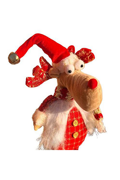 Genel Markalar Yılbaşı Dekoratif Noel Baba Kırmızı Gold Kostümlü Ayakları Uza...