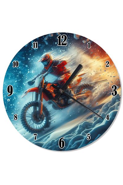 ekart Motor Racing in Snow Printed Wall Clock