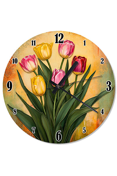 ekart ساعة حائط مزخرفة على شكل زرافة من الزنبق الملون