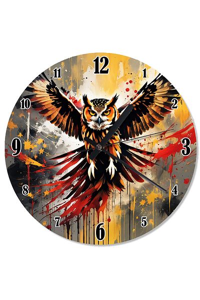 karizmart Owl Shaped Wall Clock with Spread Wings