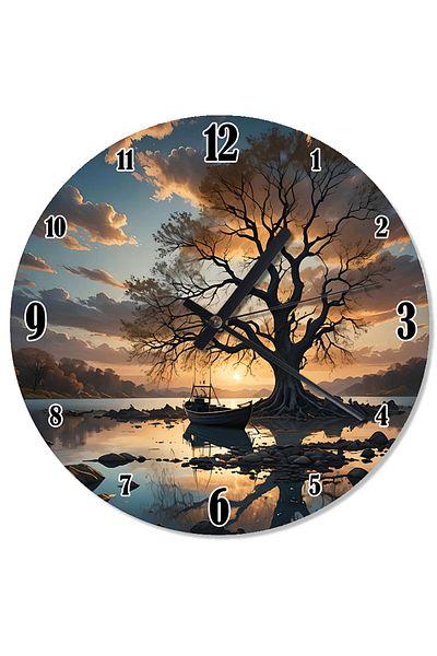karizmart Colorful Sunset Scene Flowing Wall Clock