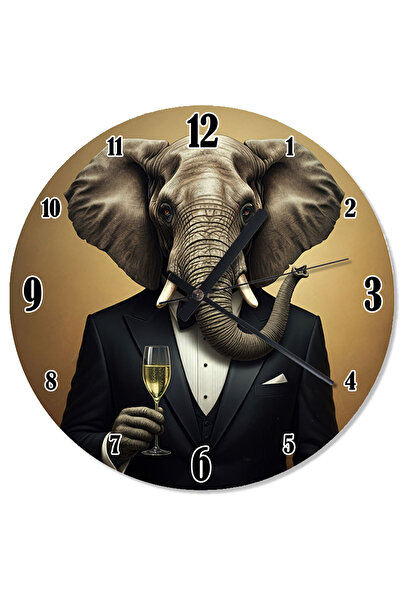 karizmart ساعة حائط على شكل صورة فيل سهرة