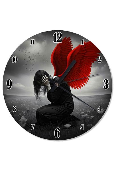 ekart Red Winged Man Retro Wall Clock