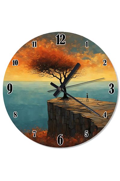 karizmart Tree on the Cliff Shaped Wall Clock