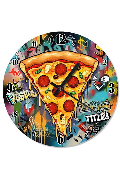 ekart Colorful Pizza Piece Design Wall Clock