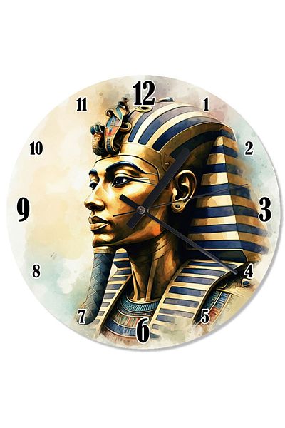 karizmart Pharaoh Statue Flowery Wall Clock