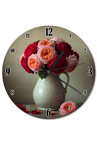 ekart Romance in a Floral Vase Shaped Wall Clock