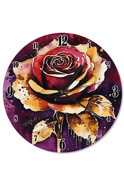 karizmart Colorful Rose Flower Retro Wall Clock