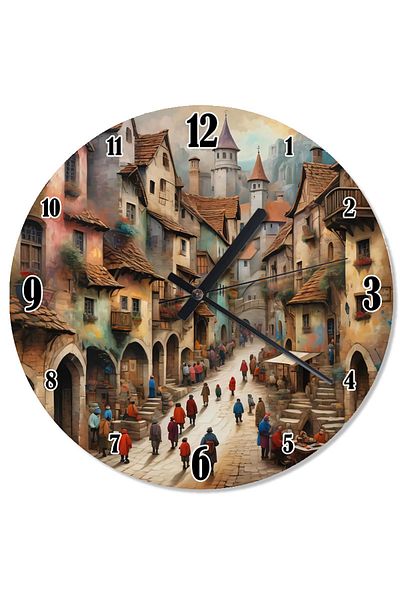 karizmart Old Town Streets Analog Wall Clock