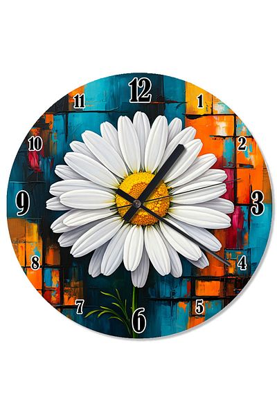 karizmart White Daisy Flower Shaped Wall Clock