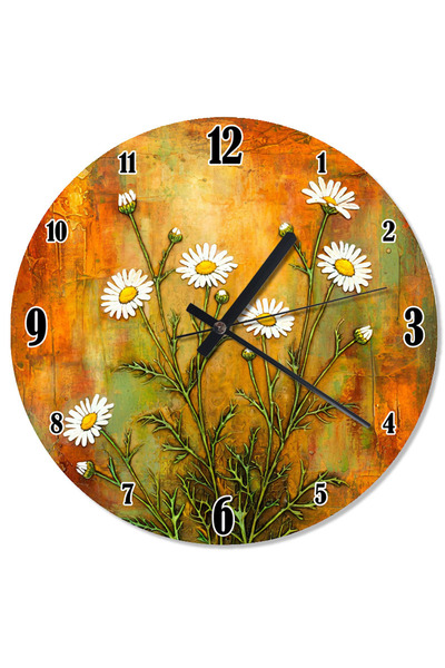 ekart ساعة حائط بتصميم خاص لحديقة ديزي بيضاء