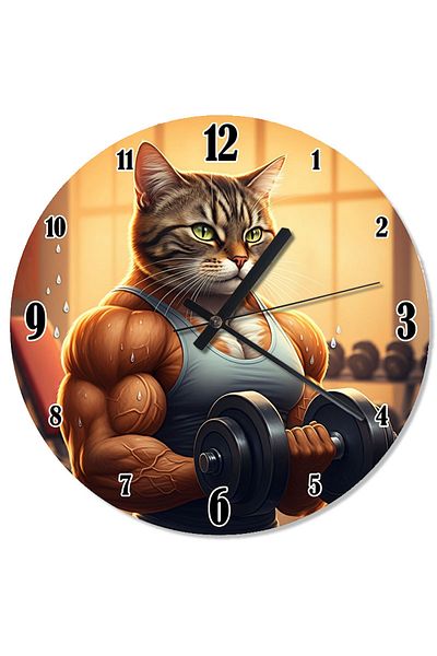 ekart Muscular Athlete Cat Special Design Wall Clock