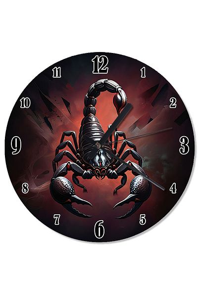 karizmart Red Scorpion Drawing Design Wall Clock