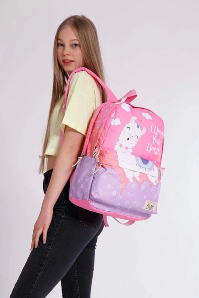 KAUKKO Layer Sırt Çantası Love Lama K1394
