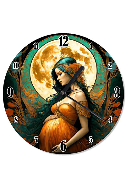 karizmart ساعة حائط صامتة للنساء الحوامل في ضوء القمر