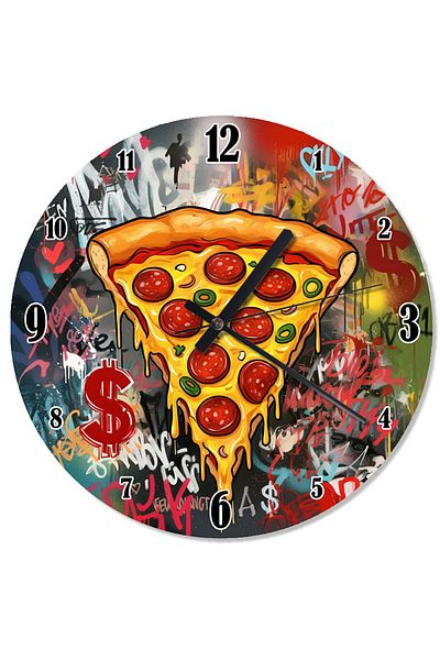 ekart Colorful Pepperoni Pizza Silent Wall Clock