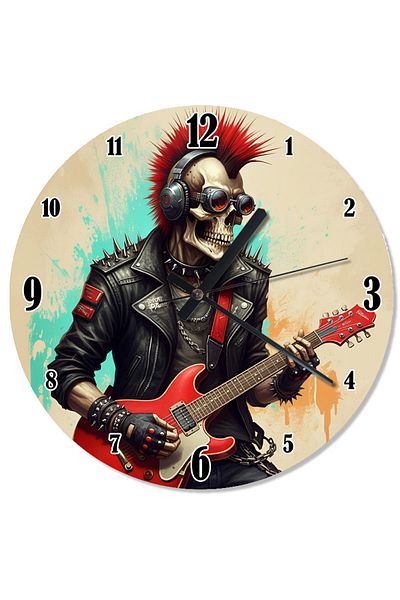 ekart Rock Guitarist Thrill Flowing Wall Clock