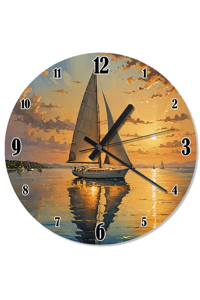 ekart الإبحار على غروب الشمس ساعة حائط بتصميم مخصص