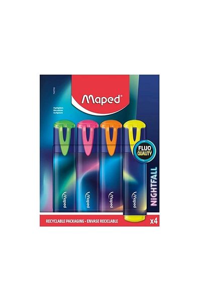 Maped 740700 Highlighter Pen Fluo Peps Nightfall 4Pcs