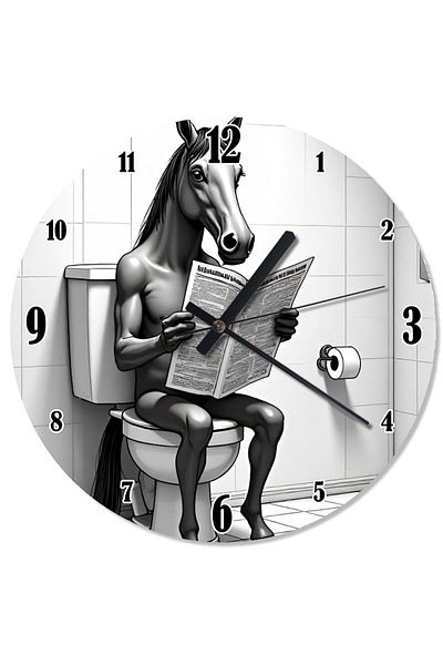 ekart Horse Reading Newspaper Analog Wall Clock