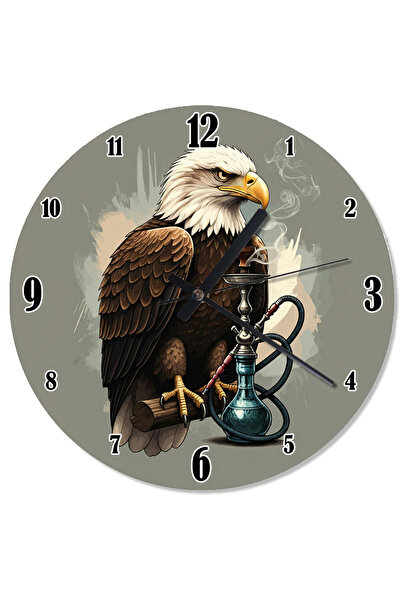 ekart Hookah Smoking Eagle Printed Wall Clock