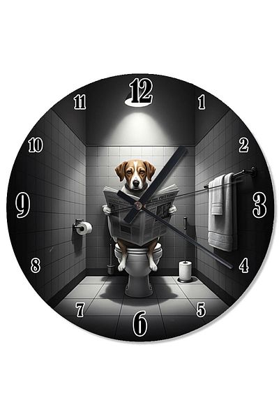 ekart Dog Flowing Wall Clock in the Toilet