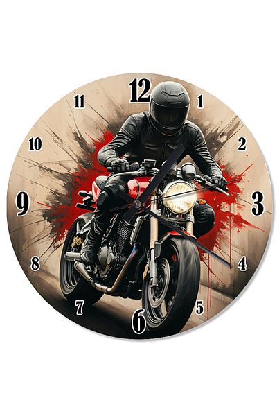 ekart Motorcycle Traveler Patterned Wall Clock