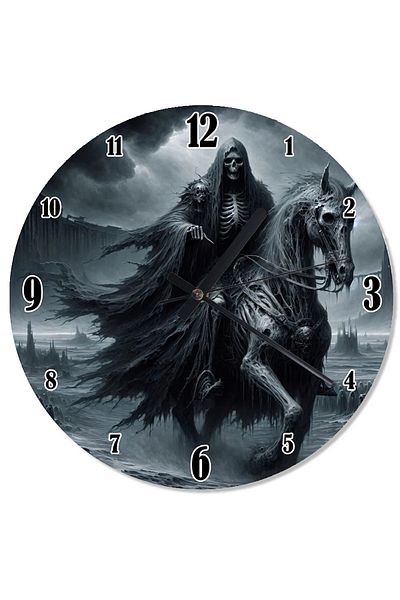 karizmart Black Cloaked Grim Reaper Flowery Wall Clock
