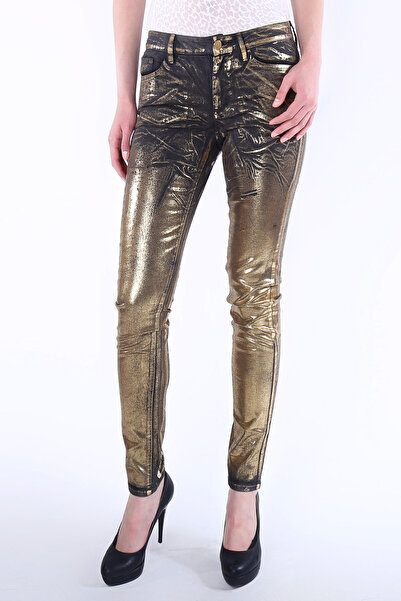 MNG Parlak Jeans Gold Pantolon