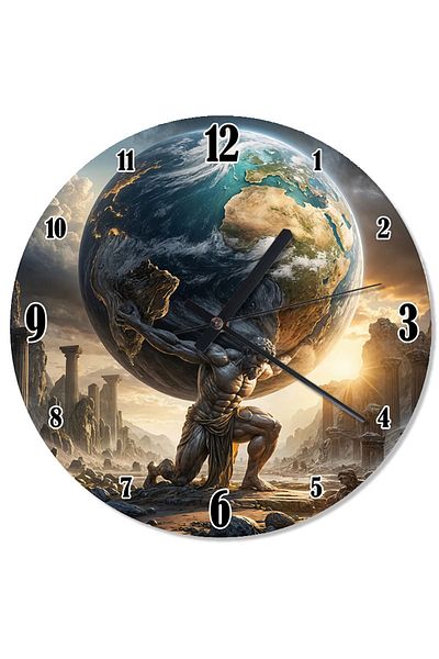 ekart The Man Carrying the World with Mites Wall Clock