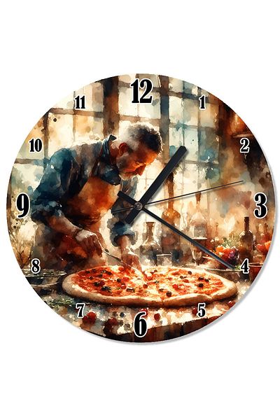 ekart Chef Making Pizza Shaped Wall Clock