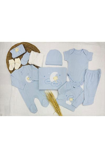 Bebitof Sweat Dreams Bear Patterned 10-Piece Hospital Outlet (Newborn) Bodysuit Set