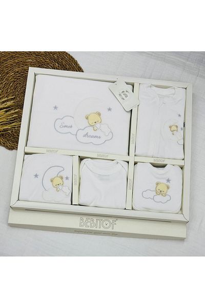 Bebitof Sweat Dreams Bear Patterned 10-Piece Hospital Outlet (Newborn) Bodysuit Set