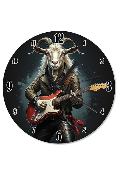 ekart Goat Playing Guitar Decorative Wall Clock