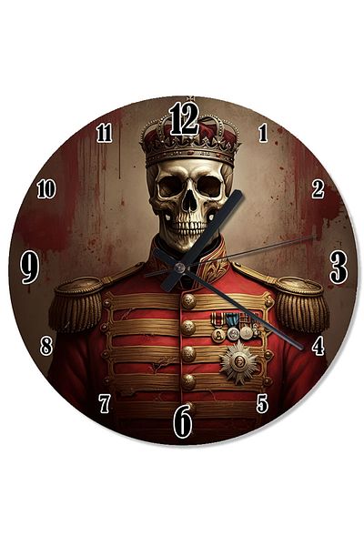 karizmart Skeleton Flowing Wall Clock in Red Uniform
