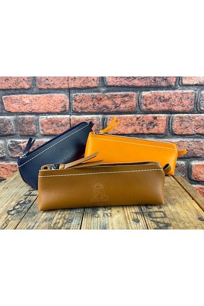 Südor Mona Lisa Soft Leather Stylish Triangle Pen Holder Brown