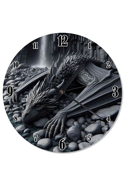 karizmart Dark Dragon Drawing Custom Design Wall Clock
